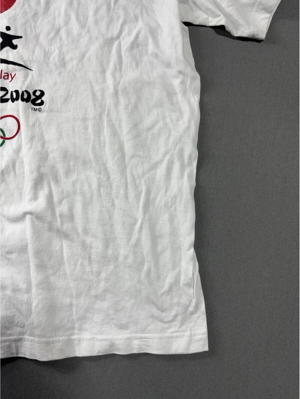2008 Beijing Olympics Torch Relay T Shirt White Short Sleeve Adult Size L - Picture 6 of 15